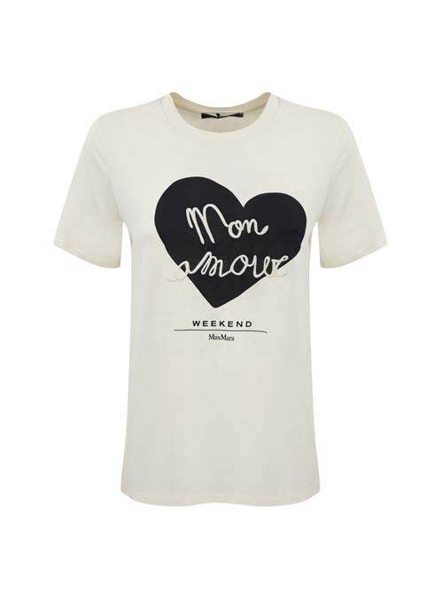 T-shirt con stampa logo Vello in jersey Avorio WEEKEND MAX MARA | 2515971051600005